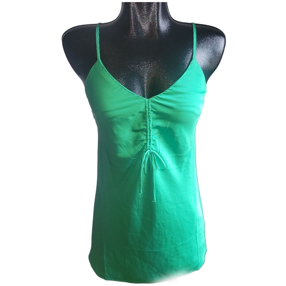 Stella Luce Green Satin Camisole Slip Dress Size S